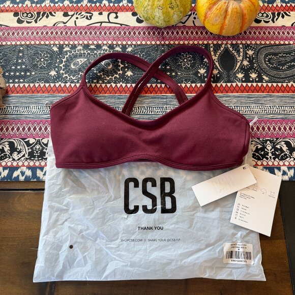 Crop Shop Boutique Other - Crop Shop Boutique, Medium Burgundy Sports Bra, Serenity Millie, New with Tags